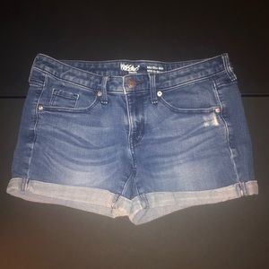 Mossimo Stretch Jean Shorts Mid Rise Midi
